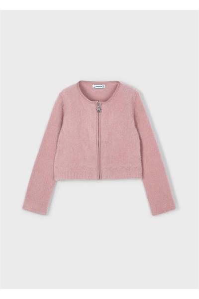 Mayoral 2-10 Yaş Kız Çocuk Fermuarlı Peluş Hırka Pembe