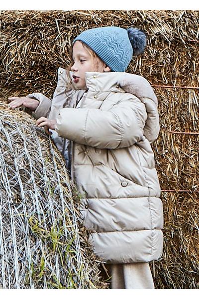 Mayoral Kız Çocuk Astarlı Uzun Şişme Mont Bej