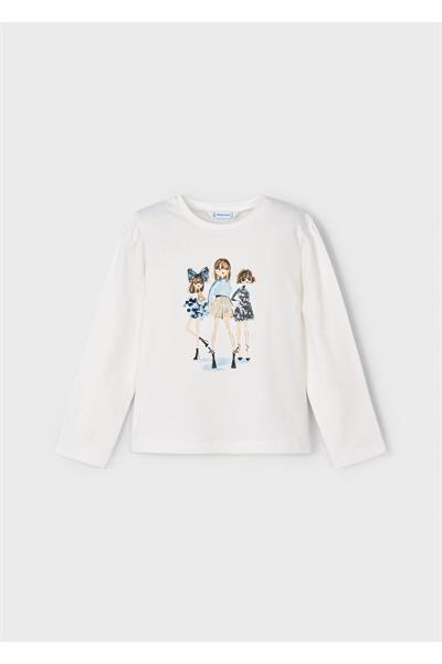 Mayoral 5-10 Yaş Kız Çocuk Sweatshirt Krem