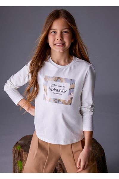 Mayoral Kız Çocuk Sweatshirt Krem