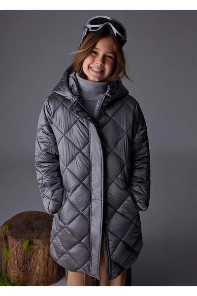 Mayoral 8-12 Yaş Kız Çocuk Uzun Mont Gri