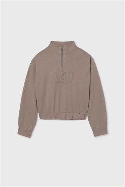 Mayoral Kız Çocuk Kabartma Yazılı Sweatshirt Vizon