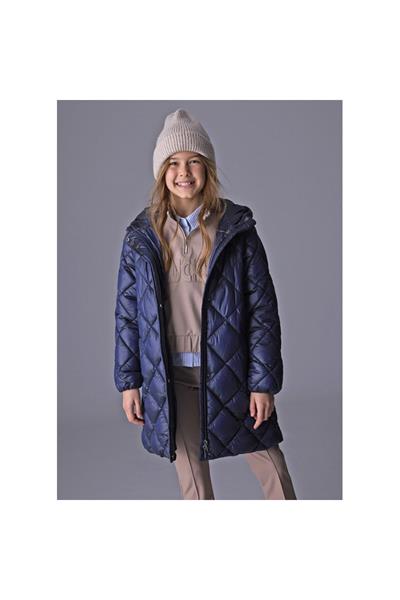 Mayoral Kız Çocuk Çıkarılamayan Kapüşonlu Uzun Mont Mavi