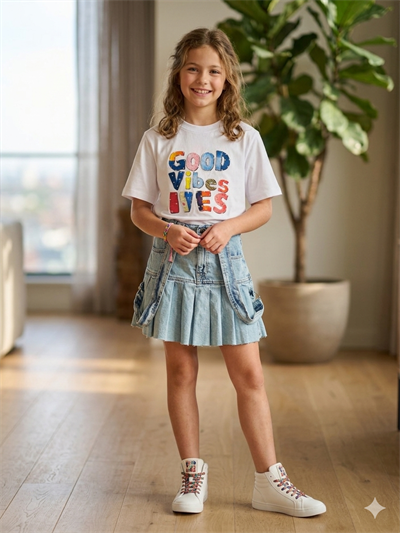 LocoLoco  Good Vibes Tshirt 10-15 Yaş Beyaz