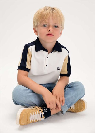 Mayoral Erkek Çocuk Polo Yaka Tshirt 5-10 Yaş Krem
