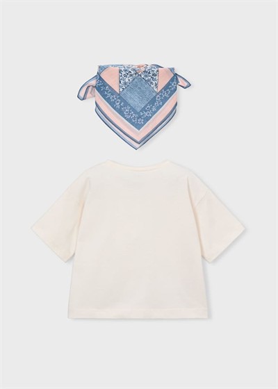 Mayoral Fularlı Tshirt 5-10 Yaş Bej