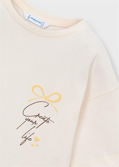 Mayoral Fularlı Tshirt 5-10 Yaş Ekru