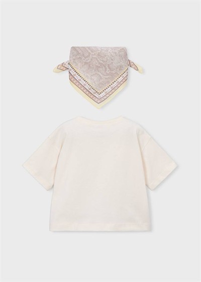 Mayoral Fularlı Tshirt 5-10 Yaş Ekru