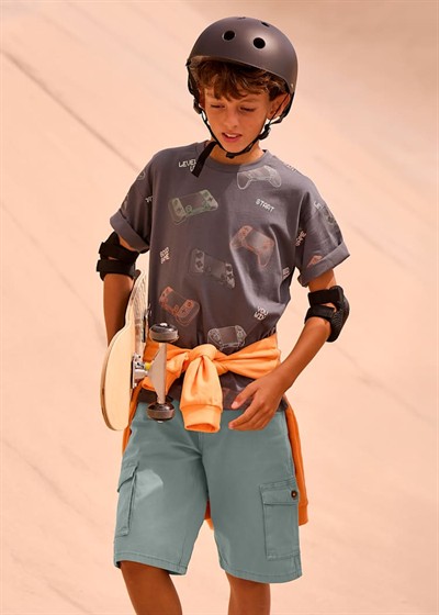 Mayoral Gabardin Kargo Şort 8-14 Yaş Yeşil