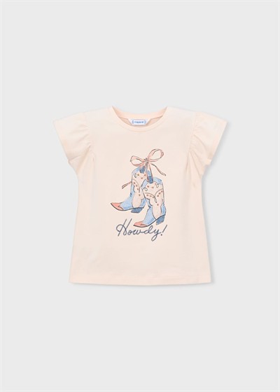Mayoral Kız Çocuk Çizme Tshirt 5-10 Yaş Somon