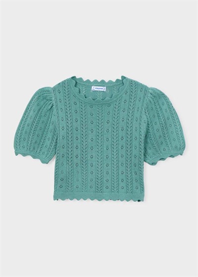 Mayoral Kız Çocuk Merserize Tshirt 5-10 Yaş Yeşil