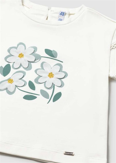 Mayoral Kız Çocuk Tshirt 1-4 Yaş Krem