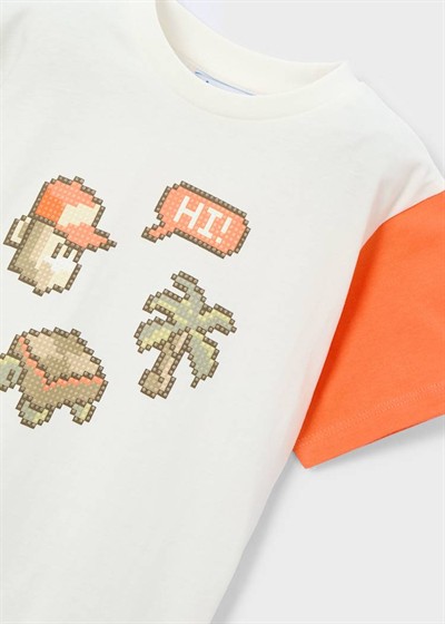 Mayoral Pixel Tshirt 5-10 Yaş Krem