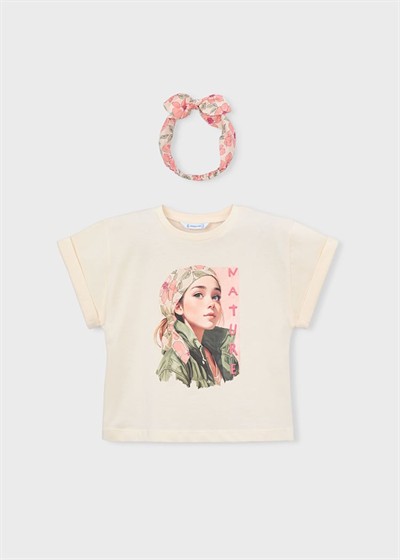 Mayoral Saç Bantlı Tshirt 5-10 Yaş Bej