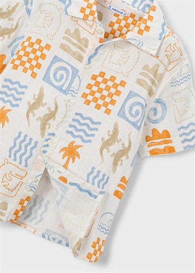 Mayoral Sea Side Keten Gömlek 5-10 Yaş Krem