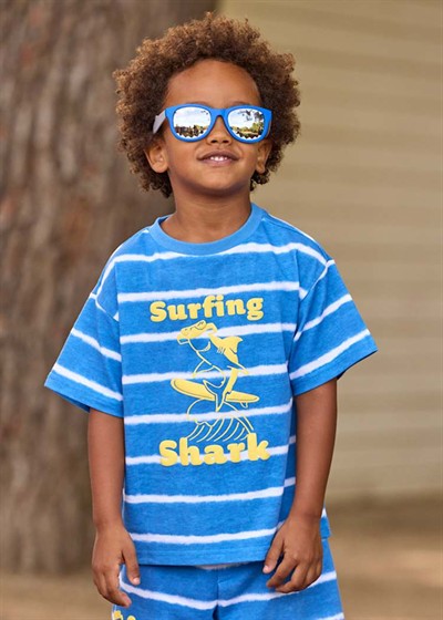 Mayoral Surfing Shark Tshirt 5-10 Yaş Mavi