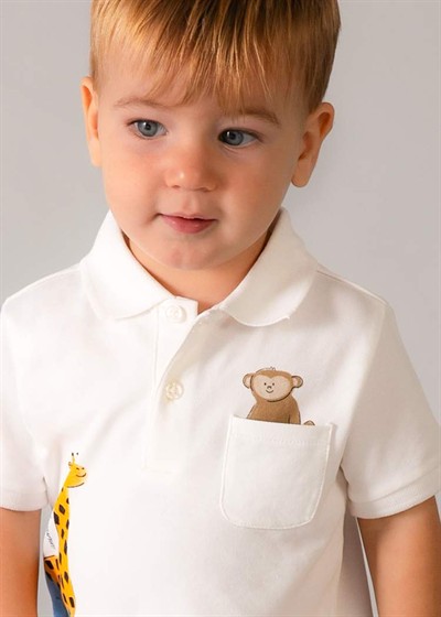 Mayoral Zürafalı Tshirt 1-4 Yaş Krem