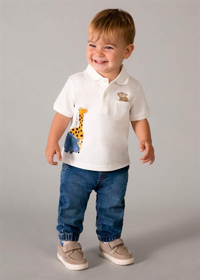 Mayoral Zürafalı Tshirt 1-4 Yaş Krem