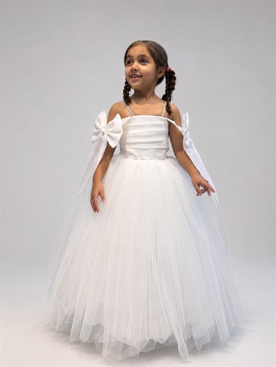 Miss Helina Abiye Elbise 6-10 Yaş Beyaz
