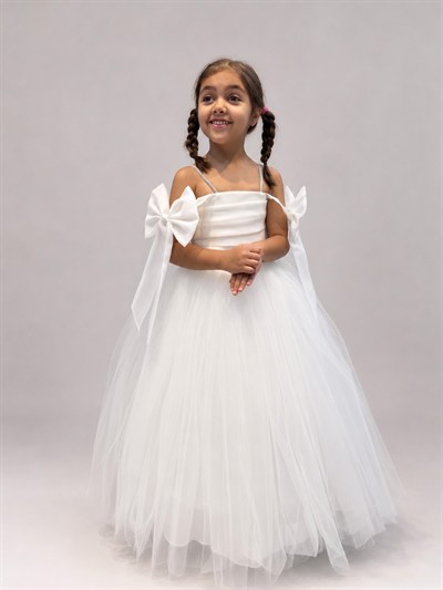 Miss Helina Abiye Elbise 6-10 Yaş Beyaz
