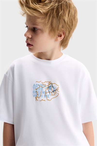 NK Kids Adventure Tshirt8-14 Yaş Beyaz