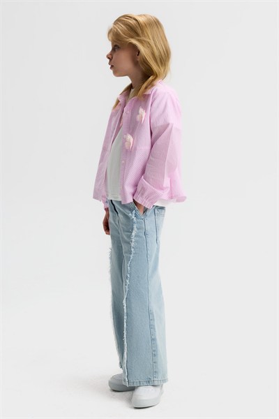 Nk Kids Kelebek Gömlek 4-8 Yaş Pembe