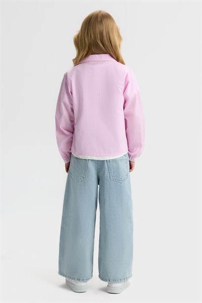 Nk Kids Kelebek Gömlek 4-8 Yaş Pembe