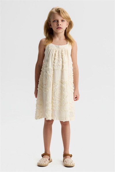 NK Kids Wind Elbise 4-8 Yaş Krem