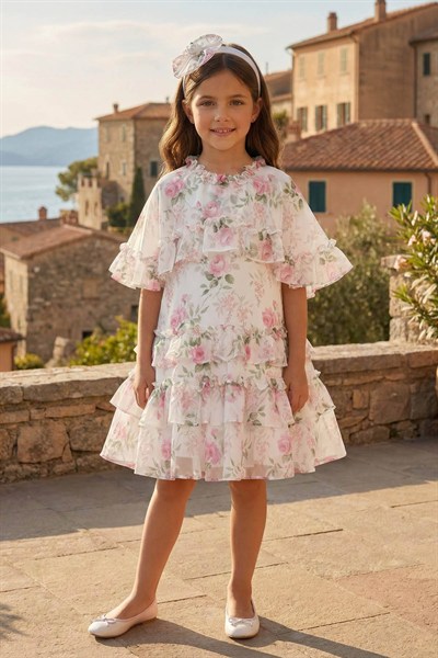 Pamina Abiye Elbise 3-7 Yaş Ekru