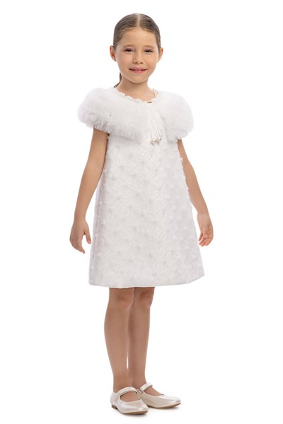 Pamina Abiye Elbise 3-7 Yaş Ekru
