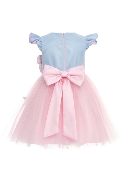 Pamina Abiye Elbise 3-7 Yaş Mavi