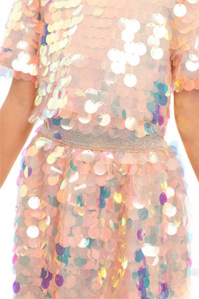 Pamina Abiye Elbise 3-7 Yaş Pudra