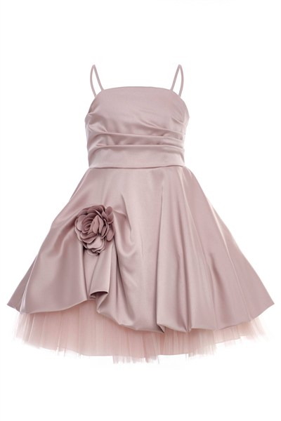 Pamina Abiye Elbise 8-15 Yaş Pudra