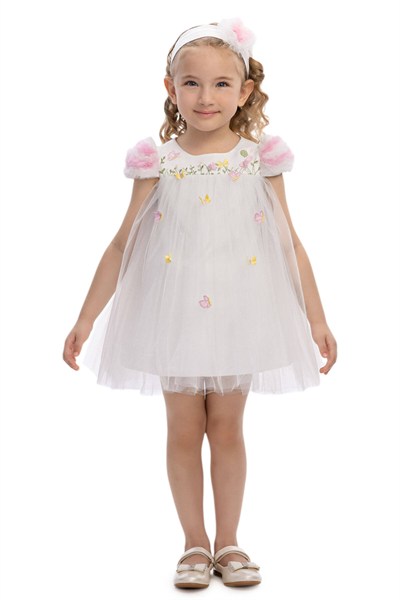 Pamina Kız Bebek Elbise 6-24 Ay Ekru