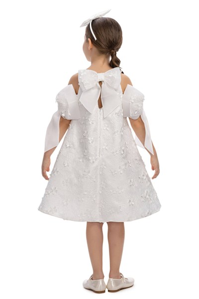 Pamina Kız Çocuk Abiye Elbise 3-7 Yaş Ekru