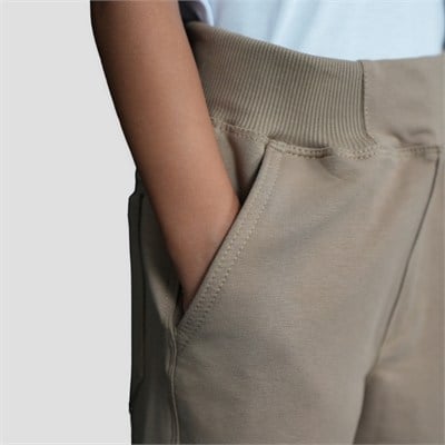 Beli Lastikli Bej Penye Okul Pantolonu 6-10 Yaş