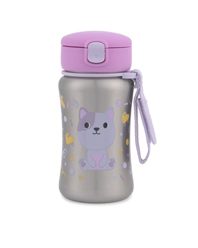 SKIPHOP Besties Squad Pipetli Paslanmaz Çelik Suluk Kedi Lila