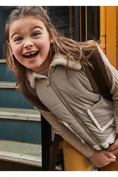 Mayoral Kız Çocuk Tüylü Yelek Bej