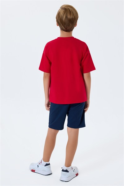 U.S. POLO ASSN Şort Takım 4-8 Yaş Kırmızı