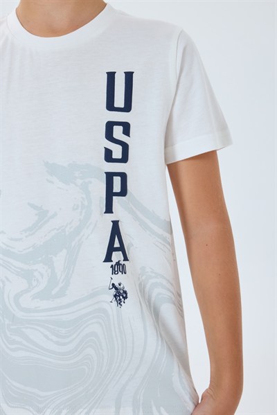 U.S. POLO ASSN Baskılı Erkek Çocuk Şort Takım 9-14 Yaş Beyaz