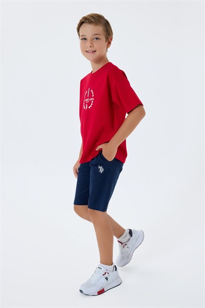 U.S. POLO ASSN Şort Takım 9-14 Yaş Kırmızı