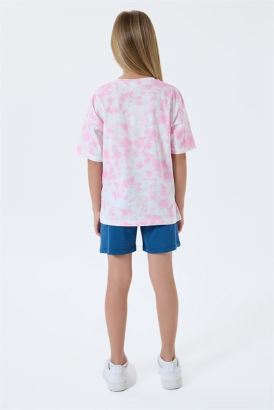 U.S. POLO ASSN Kız Çocuk Şort Takım 4-8 Yaş Pembe-Beyaz