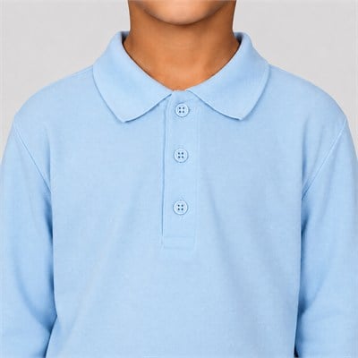 Uzun Kollu Mavi Lakos Okul Tshirt 6-14 Yaş