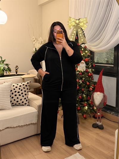 Ara Biyeli Modal Karışımlı Takım - Siyah