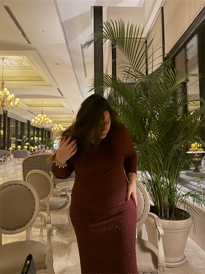 V Yaka Zara Krep Shine Elbise - Bordo