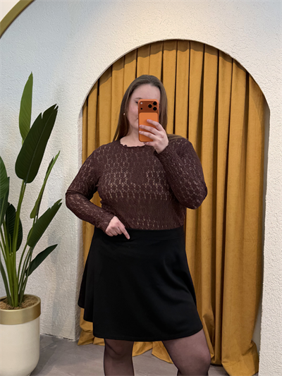 Likralı Çelik Mini Etek - Siyah