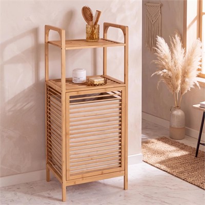 Bali Bambu Çamaşır Sepetli Banyo Düzenleyici