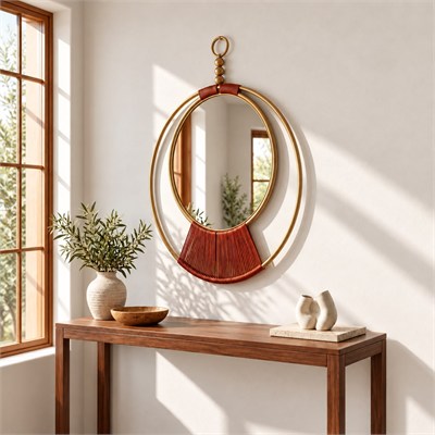 Nodus Metal Dekoratif Ayna Gold