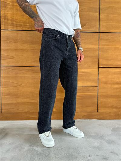 Antrasit Desenli Baggy Pantolon