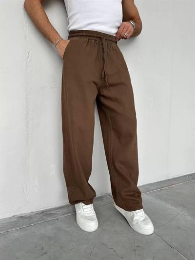 Kahve Gabardin Baggy Pantolon